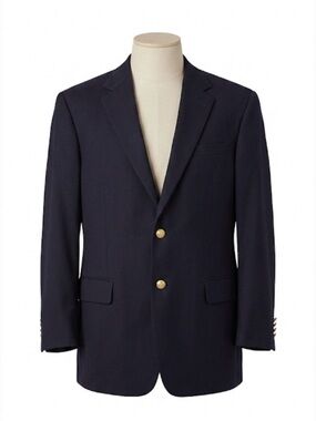 Ralph Lauren Blazer Navy Wool 42R LARGE Gold Crested